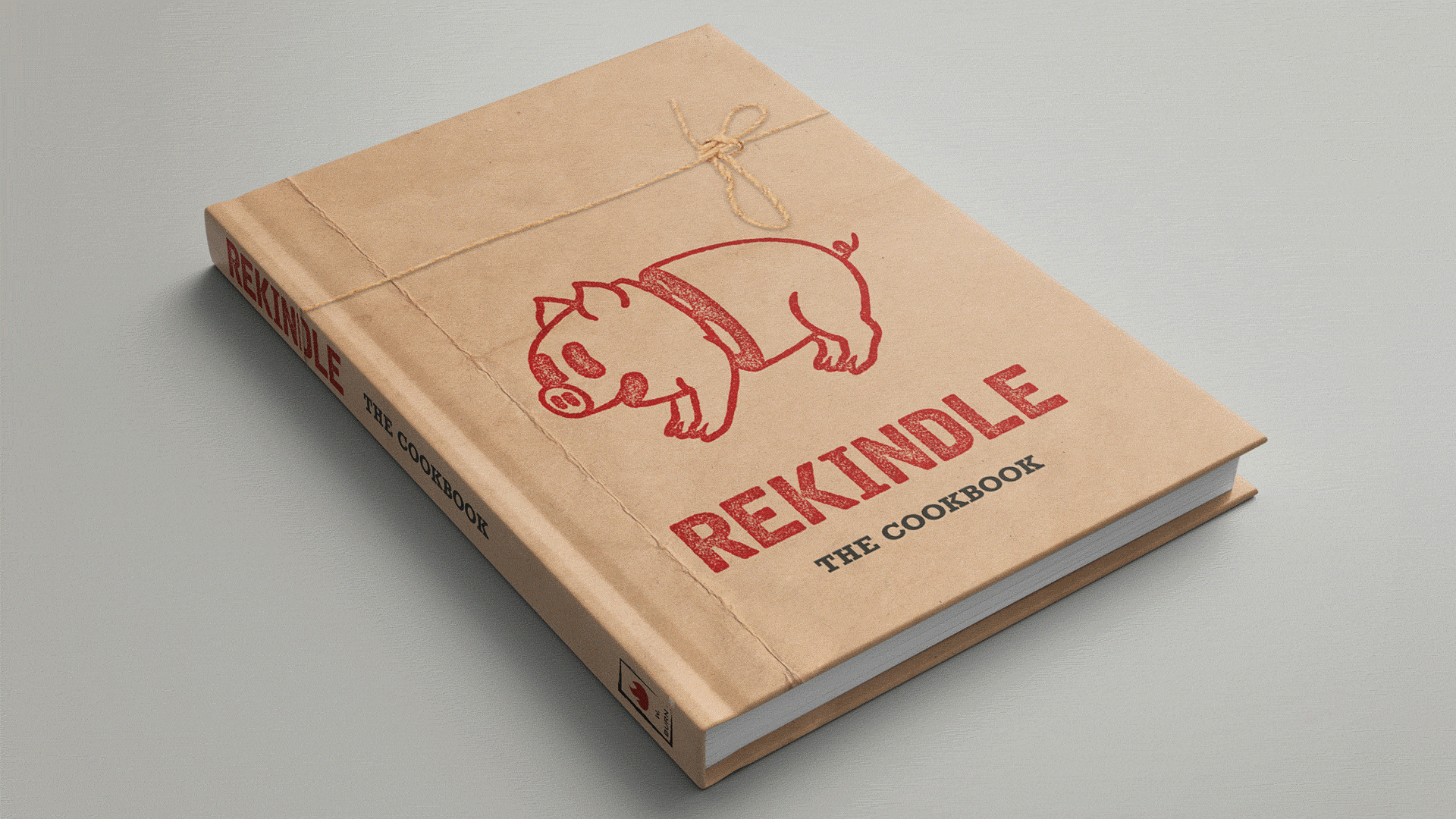 Alternating images of cover and spread designs for ReKindle The Cookbook